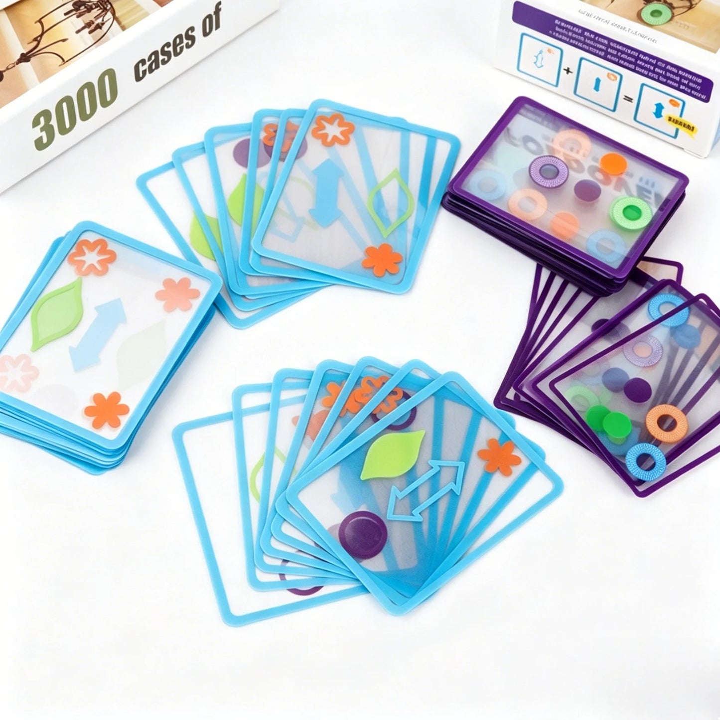 Transparent Foldover Card Game See It Stack It Family Party Board Game 42PCS Interactive Matching Card Game Adults