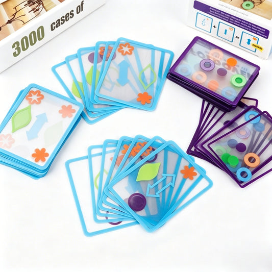 Transparent Foldover Card Game See It Stack It Family Party Board Game 42PCS Interactive Matching Card Game Adults