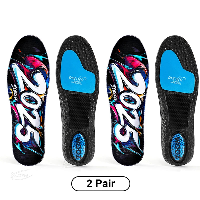 【Xxin】Graffiti Style Sport Insoles Air Cushion Shock Absorption Running Shoes Pad Size 36-46
