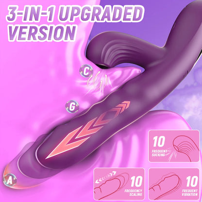 Clit Sucker Vibrator for Women Thrusting Vagina G-Spot Vibrator Sucking Clitoris Stimulator Female Masturbator Sex Toy for Women