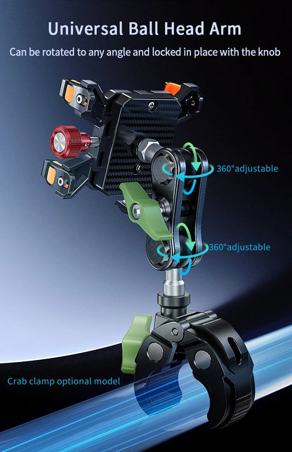 Apex Rush Car Phone Holders  360°Adjustable Metal Five-Claw Phone Clamp Military-Grade Strongest Suction Car Mount