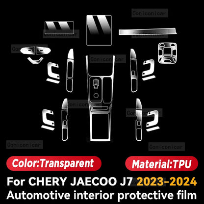 For Chery JAECOO J7 2023 2024 Panel Dashboard Navigation Automotive Interior Protective Film Anti-Scratch Accessories