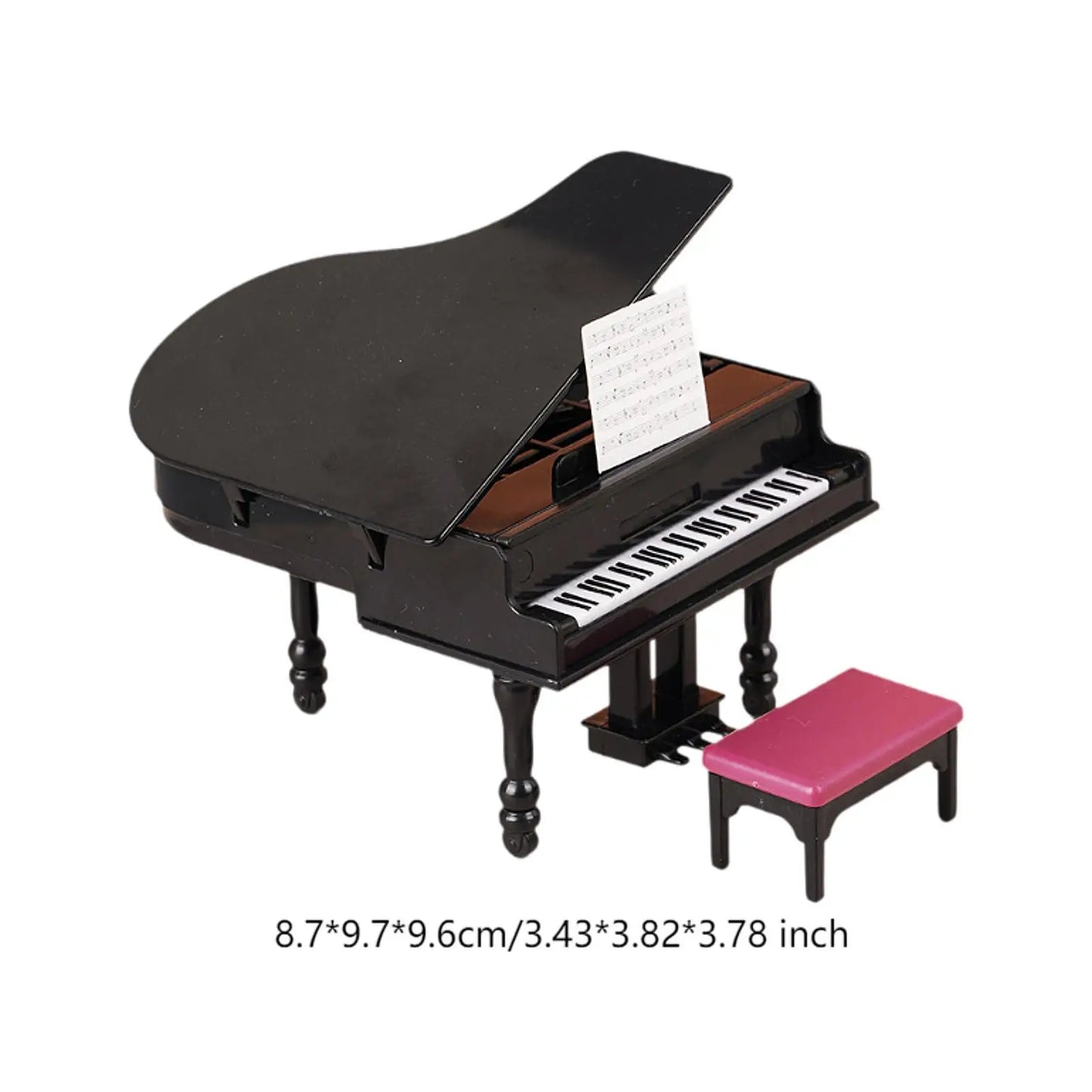 Dollhouse Mini Grand Piano Interactive Flip Cover Miniature Musical Instrument Furniture for Doll House Living Room