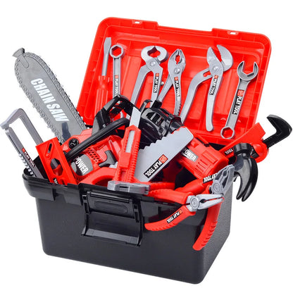 Kids Tool Set Pretend Play Drill Toy Screwdriver Toolbox, Role Play Construction Kit, Birthday Gift for Boys Toddler