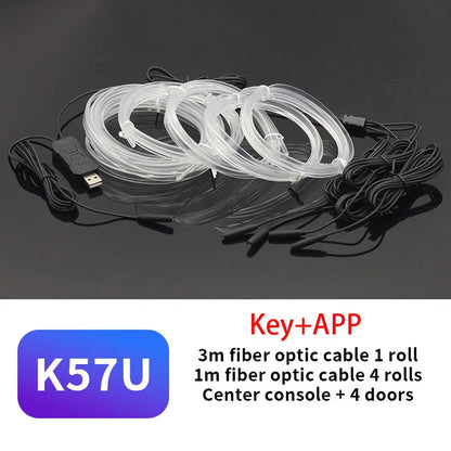 Car Interior Led Decorative Lamp Remote App EL Wiring Neon Strip For Auto DIY Flexible Ambient Light USB Party Atmosphere Diode