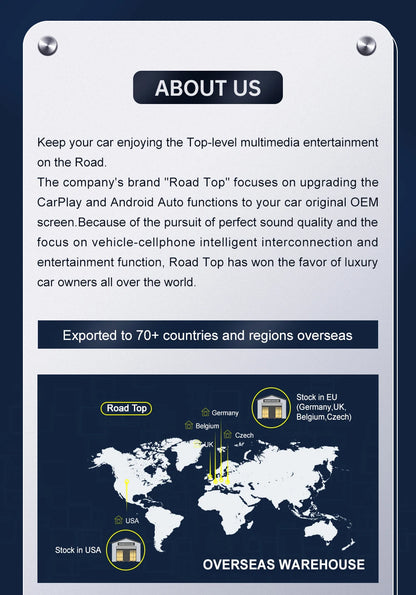 Road Top Wireless CarPlay Android Auto for Mercedes Benz ML GL W166 X166 2012-2015, with Mirror Link AirPlay Car Play Functions