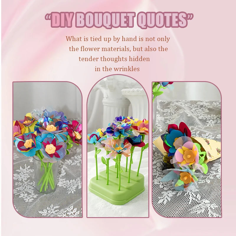 DIY Flower Craft Making Machine Kit for Kids - Creative Art & Handmade Toy, Parent-Child Interaction, Fine Motor Skills Training