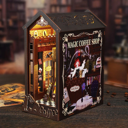 DIY Book Nook Wooden Dollhouse Furniture Light Kit Doll House Casa Miniature Accessories Handmade Wooden Toys Birthday Gifts
