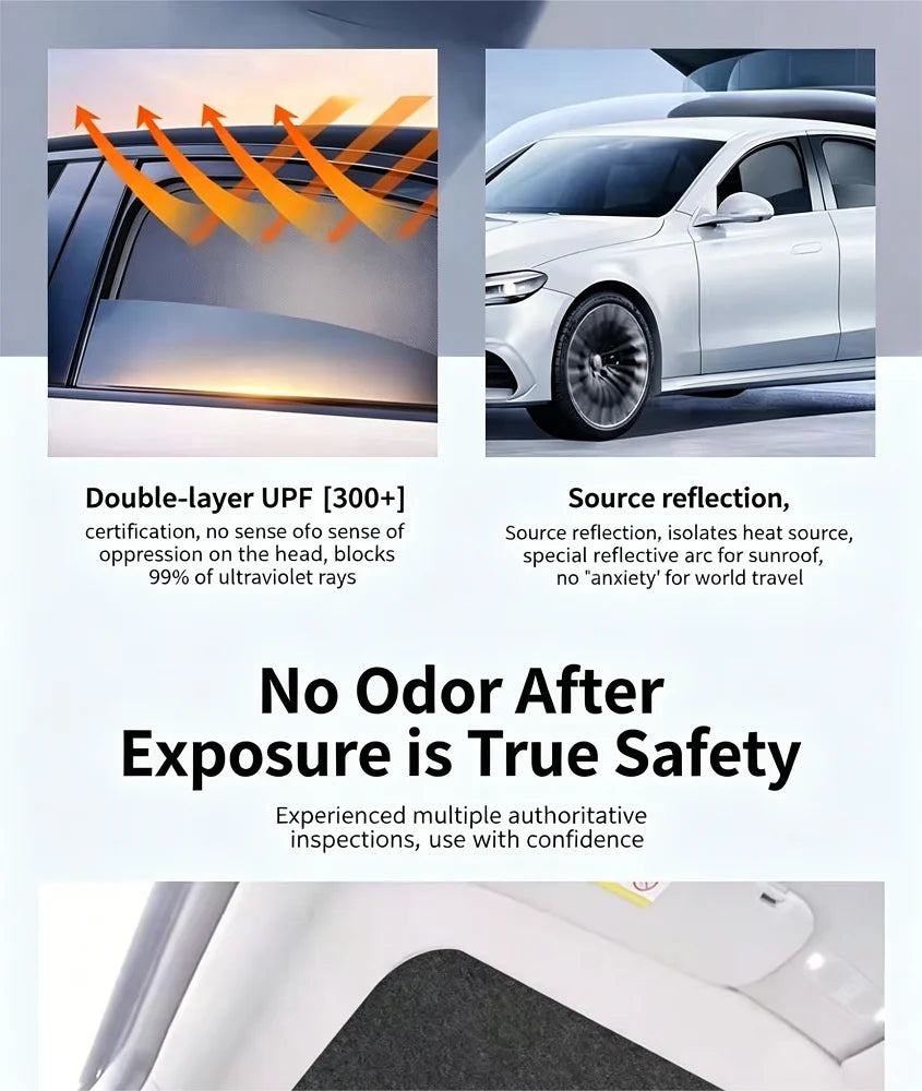Car Sunroof Insulation Roof Visor For Volkswagen VW Tiguan 5N 2010~2017 16 Anti-UV Electrostatic Adsorption Sky Curtain Sunshade