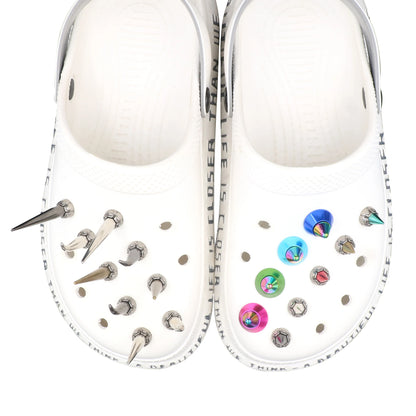 Shoe クロックス Accessories Decorations 지비츠 Charm Pins Buckles Conical Punk Style Metal Hole Sandals Ornament Kids Gift 1 Set 14 Pcs