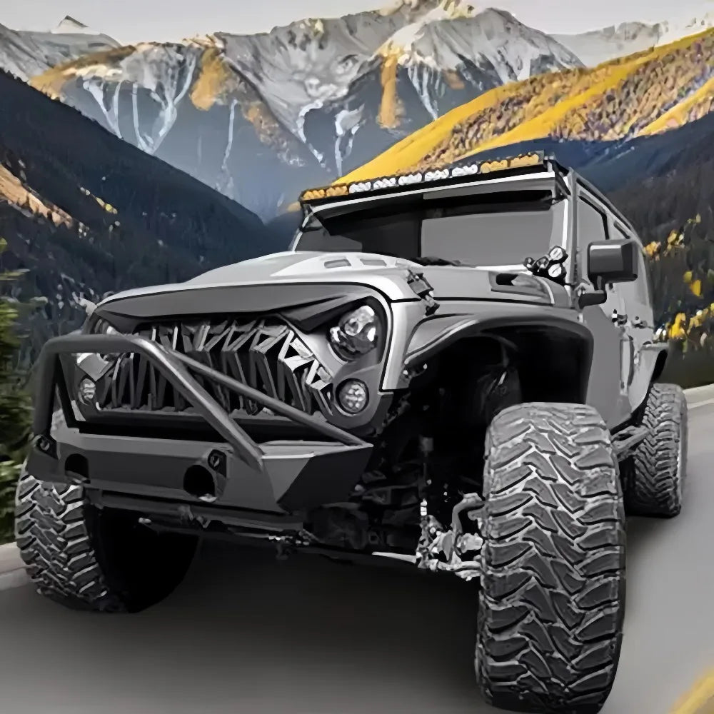 Shark Style for Jeep Wrangler JK 2008-2017 4x4 Front Bumper Grilles Offroad Racing Grills Air Vent Cover Trim Body Kit Auto Part