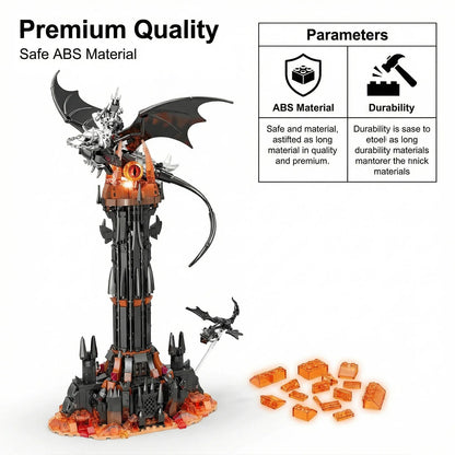 Moc-Lord Movie Rings Model The Fell Beast Magic Tower Building Blocks Fortress Castle Creative Assemble Bricks Toys Gift For Ki