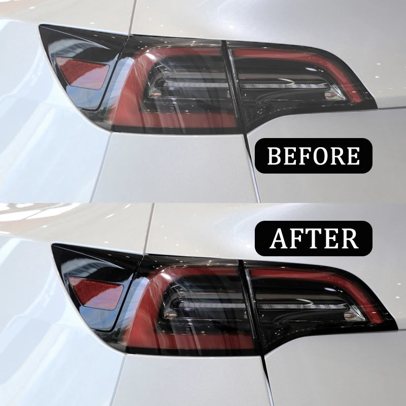For Tesla Model 3+ Highland 2024 Car Lamp Blackening Protective Film High Light Transmittance High Quality TPU Cool Anti-scratch