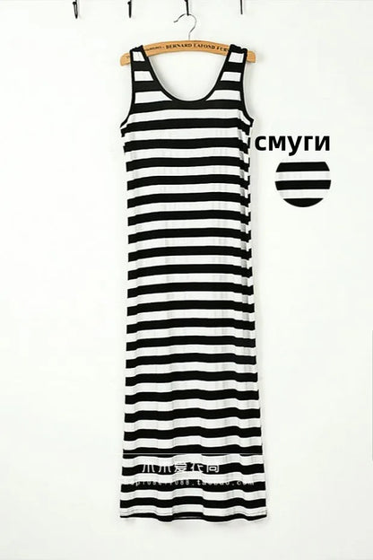 Spring Summer 2026 Women's Modal Long Sleeveless Dress Beachwear Base Layer Vest Skirt Large Size Korean Style Commute