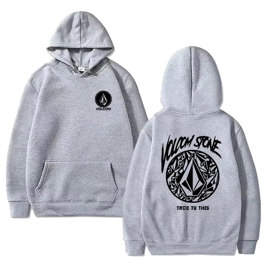 Volcom Stone Double Print Autumn Winter Warm Cotton street style Men's Fleece Hoodie Outdoor Commuter Men's Top High Elastic tos