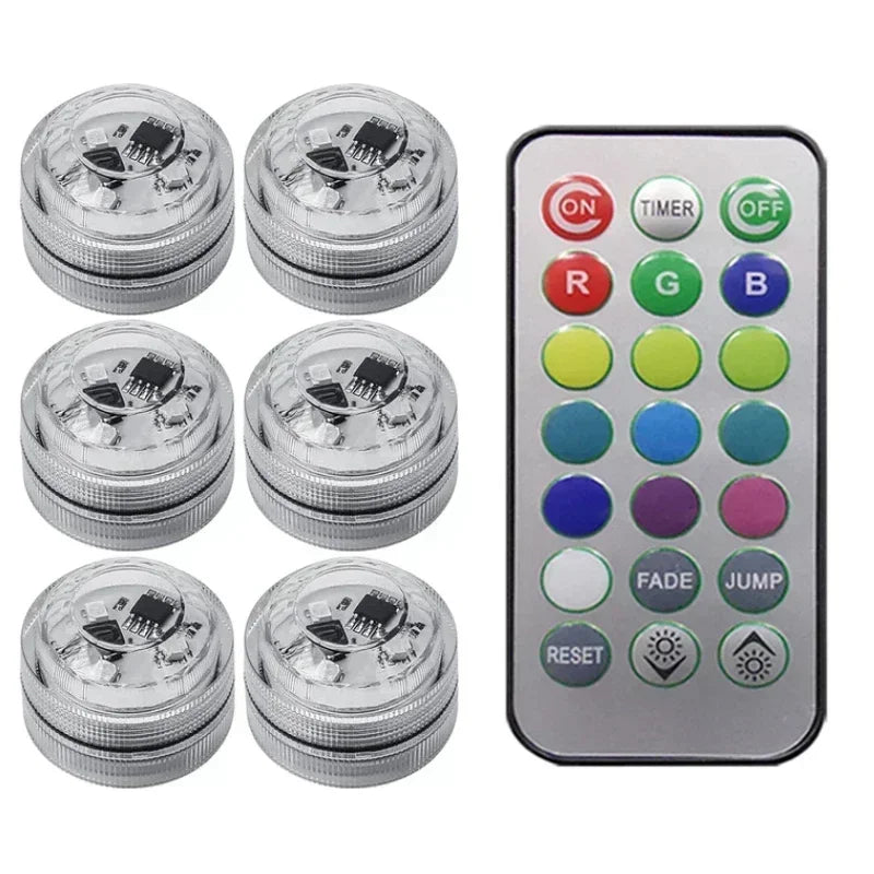 1-10pcs LED Car Interior Environmental Light Remote Control Decoration Car Roof Foot Atmosphere Light Rolor Batter