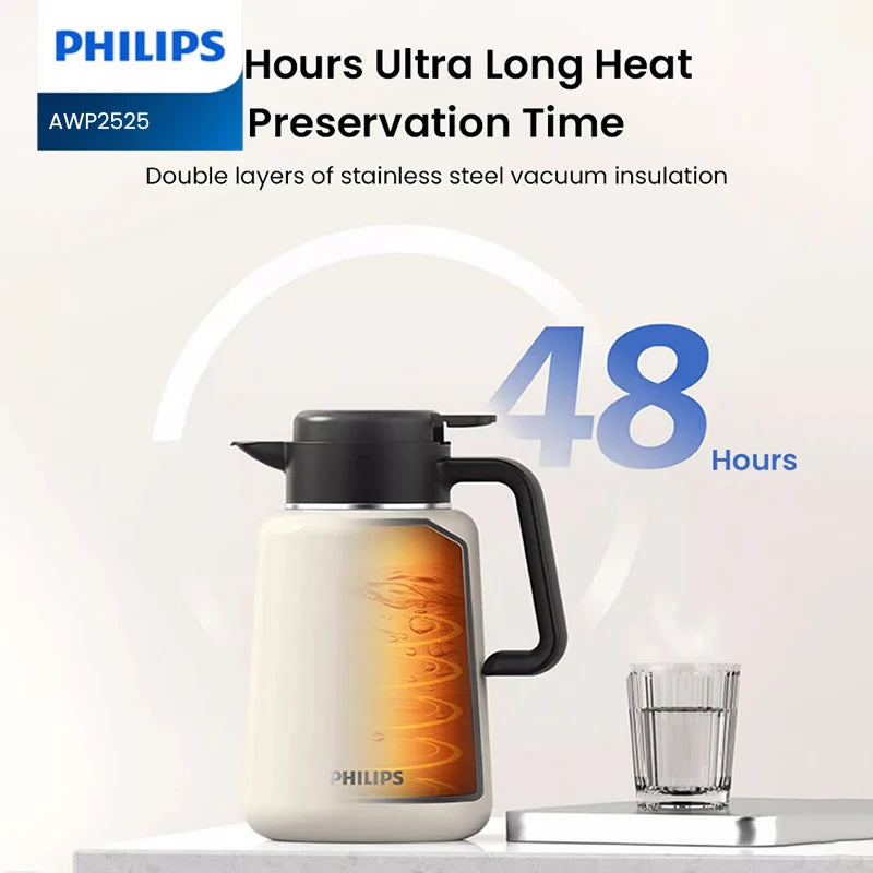 Philips 1.8L Thermal Kettle SUS316 Stainless Steel 48H Vacuum Insulated Water Flask Household Kitchen Hot Water Bottle AWP2525