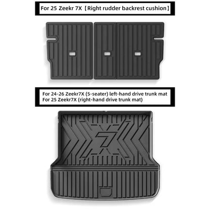 Car Floor Mats For 5 Seats Zeekr 7X 2024 2025 2026 All-Weather Cargo Liner Trunk Mat TPE Waterproof Floor Liner LHD  RHD