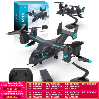 LM19 Remote Control Helicopter Drone 480P Camera Fighter Quadcopter Osprey Aircraft RC Drones for Children Kids Plane Toys Gifts