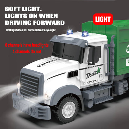 Remote control sanitation vehicle charging children's dump truck toy, RC remote control truck toy with light/sound effects