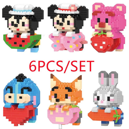 Cartoon Anime Hello Kitty Panda Refrigerator Magnet Blocks Kuromi My Melody Cinnamoroll Building Blocks Toy Kids Birthday Gift