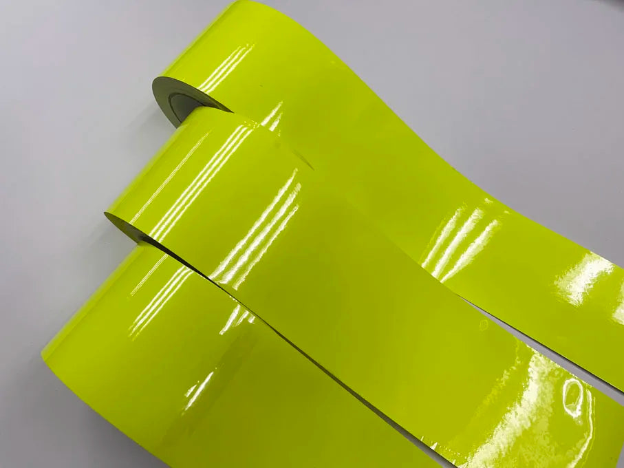 10cm*1/2/3/4/5/6/8M Premium Glossy fluorescent yellow Vinyl Wrap Film Sheet Air Release Self-adhesive Sticker Decal