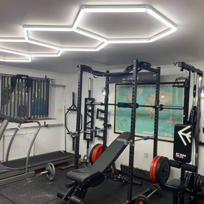 Garage Hexagon LED Light 50000H 6500K Ultra Bright for Home Gym Barbershop Car Detailing Bar Basement Workshop Ceiling Lighting