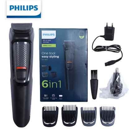 Philips 6-in-1 Grooming Kit Nose Ear Hair Trimmer Beard Styling Self-sharpening Stainless Steel Blades MG3710