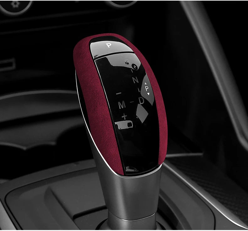 Car Center Console Gear Shift Head Knob Cover Trim Alcantara Suede F For Alfa Romeo Giulia Stelvio Refit Car Accessories
