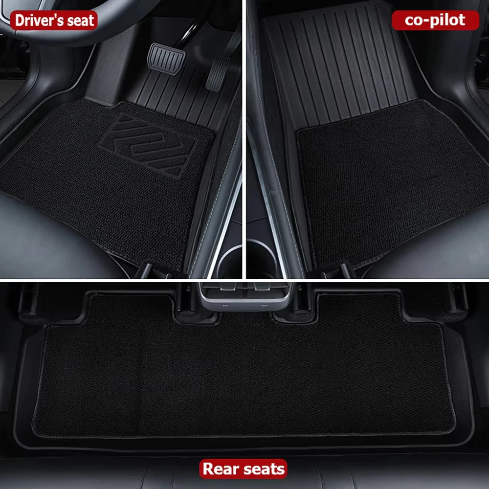 For Tesla Model Y Juniper 2025 2026,7-Pieces All-Weather TPE Floor Mats, Car floor mat accessories Waterproof and easy to clean