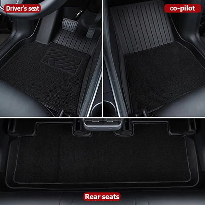 For Tesla Model Y Juniper 2025 2026,7-Pieces All-Weather TPE Floor Mats, Car floor mat accessories Waterproof and easy to clean