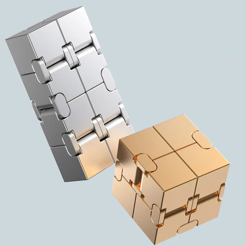 Metal Magic Cube Stress Relief Toy Cube Portable Educational Toys Decompresses Relax Toys for Children Adults Birthday Gift