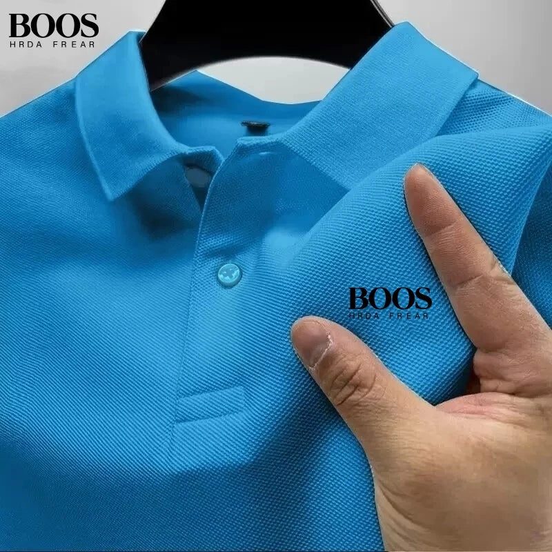 New Men's High-Quality Short-Sleeved Polo Shirt, Summer Fashion, Casual, Comfortable, Breathable Top