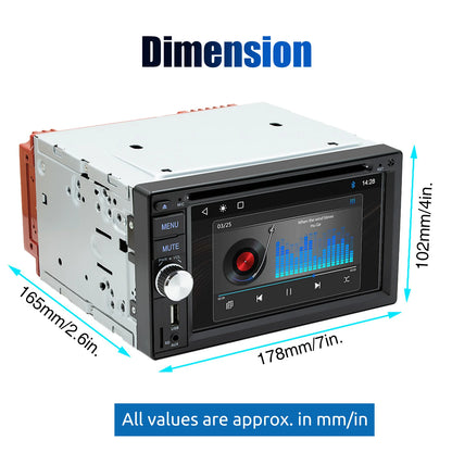 6.2" Double 2 DIN Car Stereo Radio CD DVD Player Apple Carplay & Android Auto FM/RDS HD Touch Screen Bluetooth USB TF+MIC&Camera