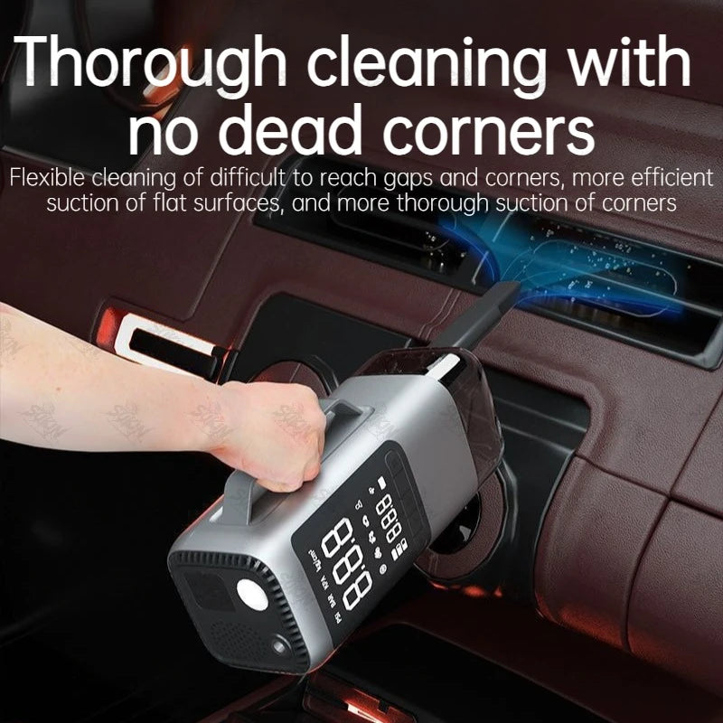 SUKIN 6IN1 Booster Jump Starter With Built-in Air Compressor.Car Jump Starter with Vacuum Blow Rechargeable Lighting Functions