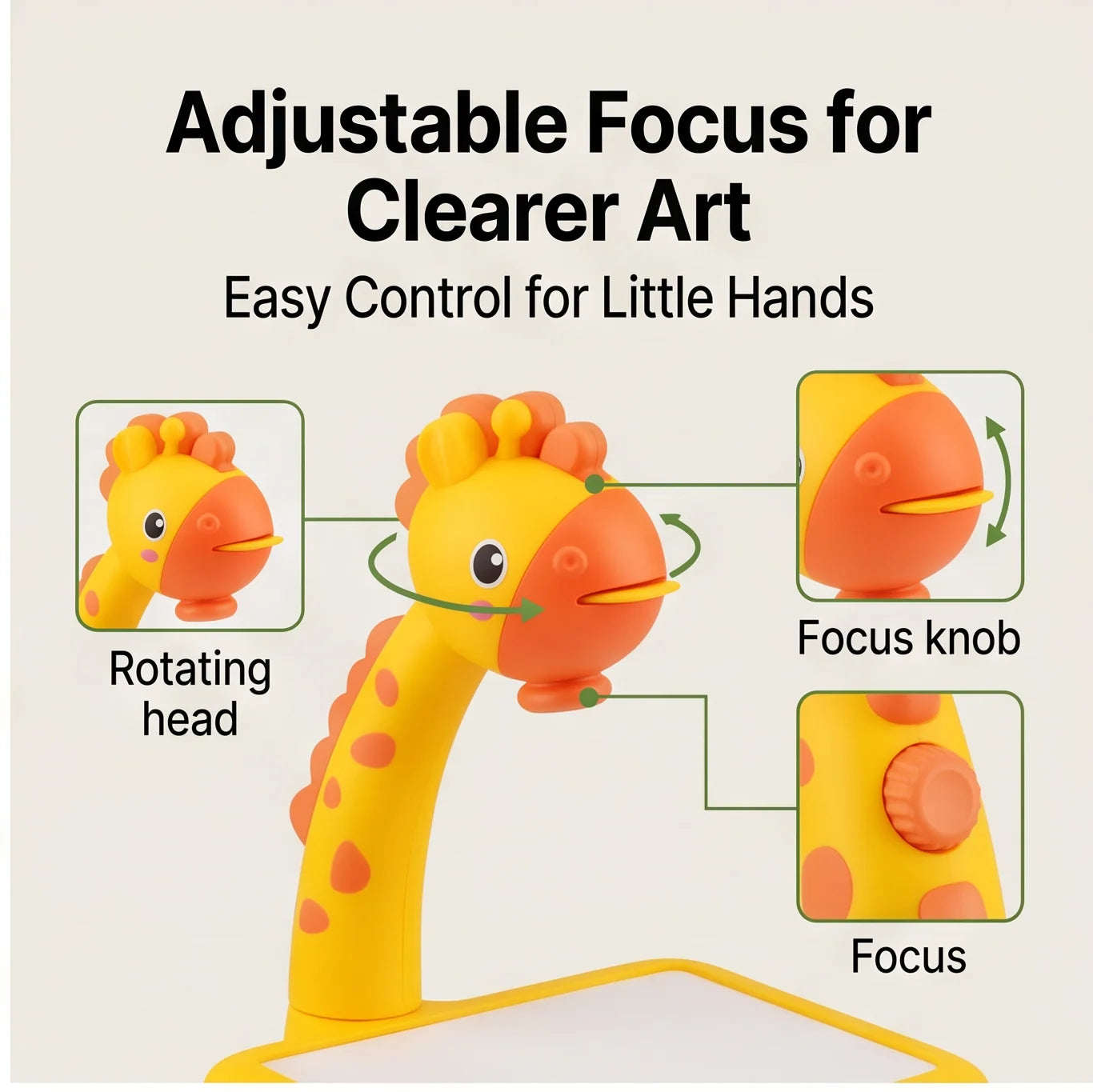 Drawing Projector for Kids, Little Deer Educational Toy, Battery Powered Table with Music, Creative Art Learning Gift For Kids