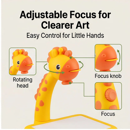 Drawing Projector for Kids, Little Deer Educational Toy, Battery Powered Table with Music, Creative Art Learning Gift For Kids