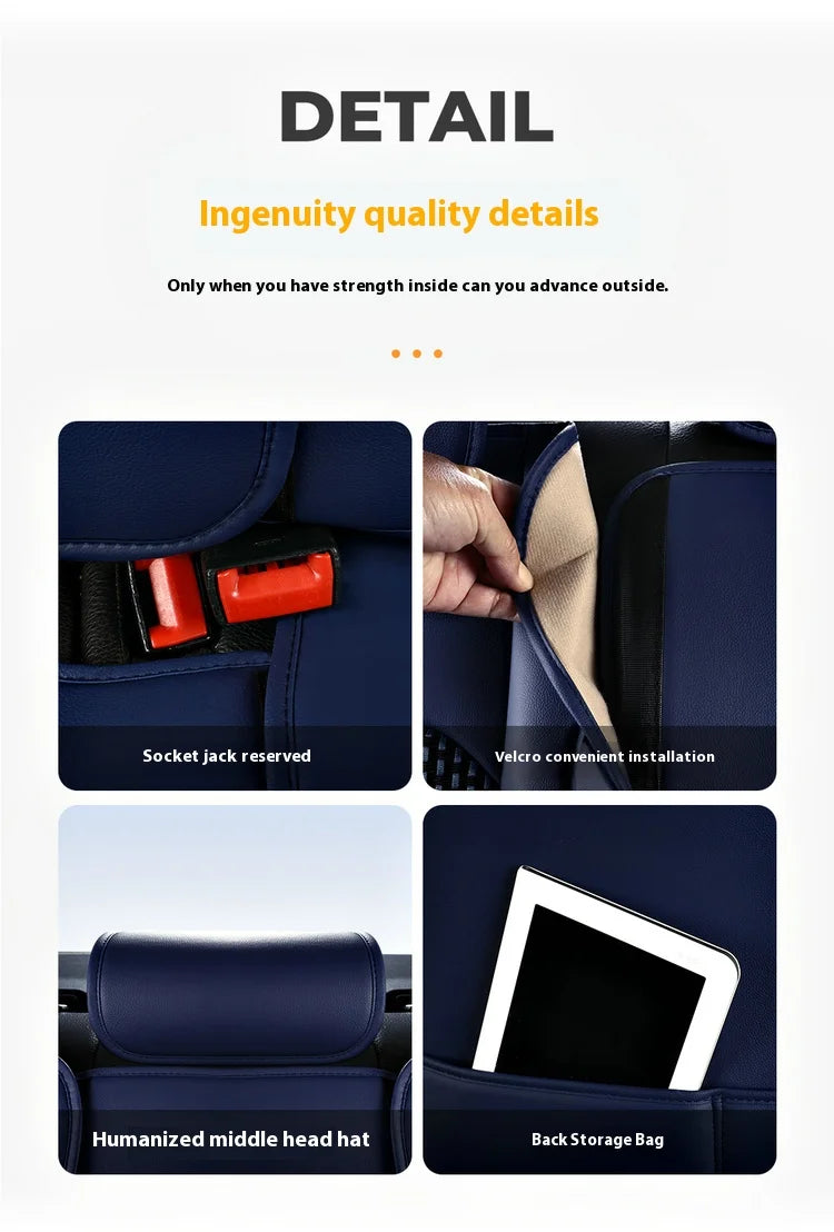 5-seat  car seat cover, new nappa leather ice silk fixed lumbar support, four-season universal, suitable for most cars