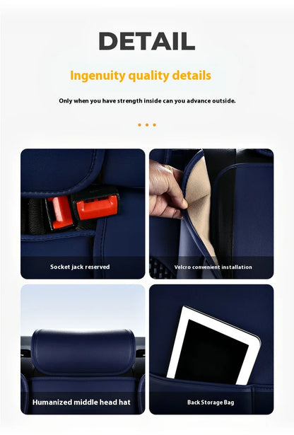 5-seat  car seat cover, new nappa leather ice silk fixed lumbar support, four-season universal, suitable for most cars