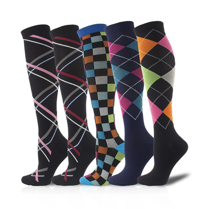 3/5/6 Pairs Compression Socks Exercise Mountaineering Running Sports Socks Elastic Medical Blood Circulation Swelling Nurse Sock