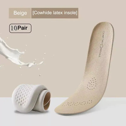 Leather Latex Sports Insole Cowhide Insoles for Shoes Arch Support Shoe Pads Shock Absorbing Plantar Fasciitis Template Inserts