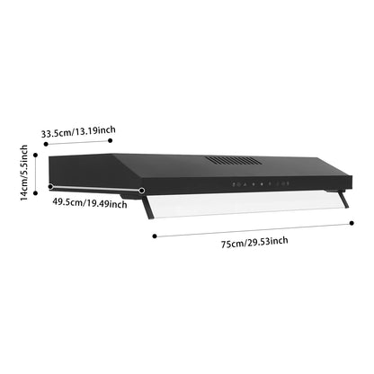 Smart Control under Cabinet Kitchen Range Hood with Adjustable Speed And LED Lights 75*49.5*14cm/29.53*19.49*5.51in US Standard