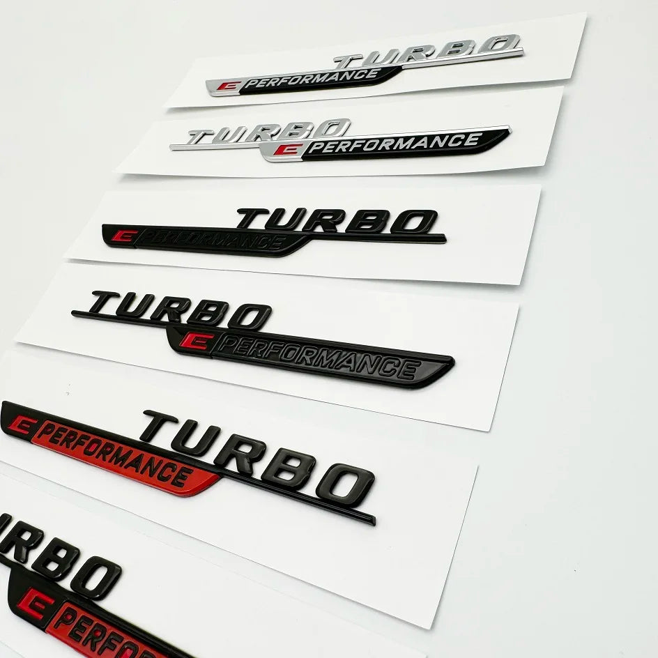 2024 New Letters Numbe TURBO E PERFORMANCE Emblem Car Fender Trim Badge Sticker For W206 C63s GLC63s Accessories