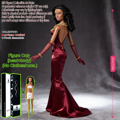 1/6 Scale Fashion BJD Doll 12 Joint Articulated Body Art Collection Doll For Home Decor