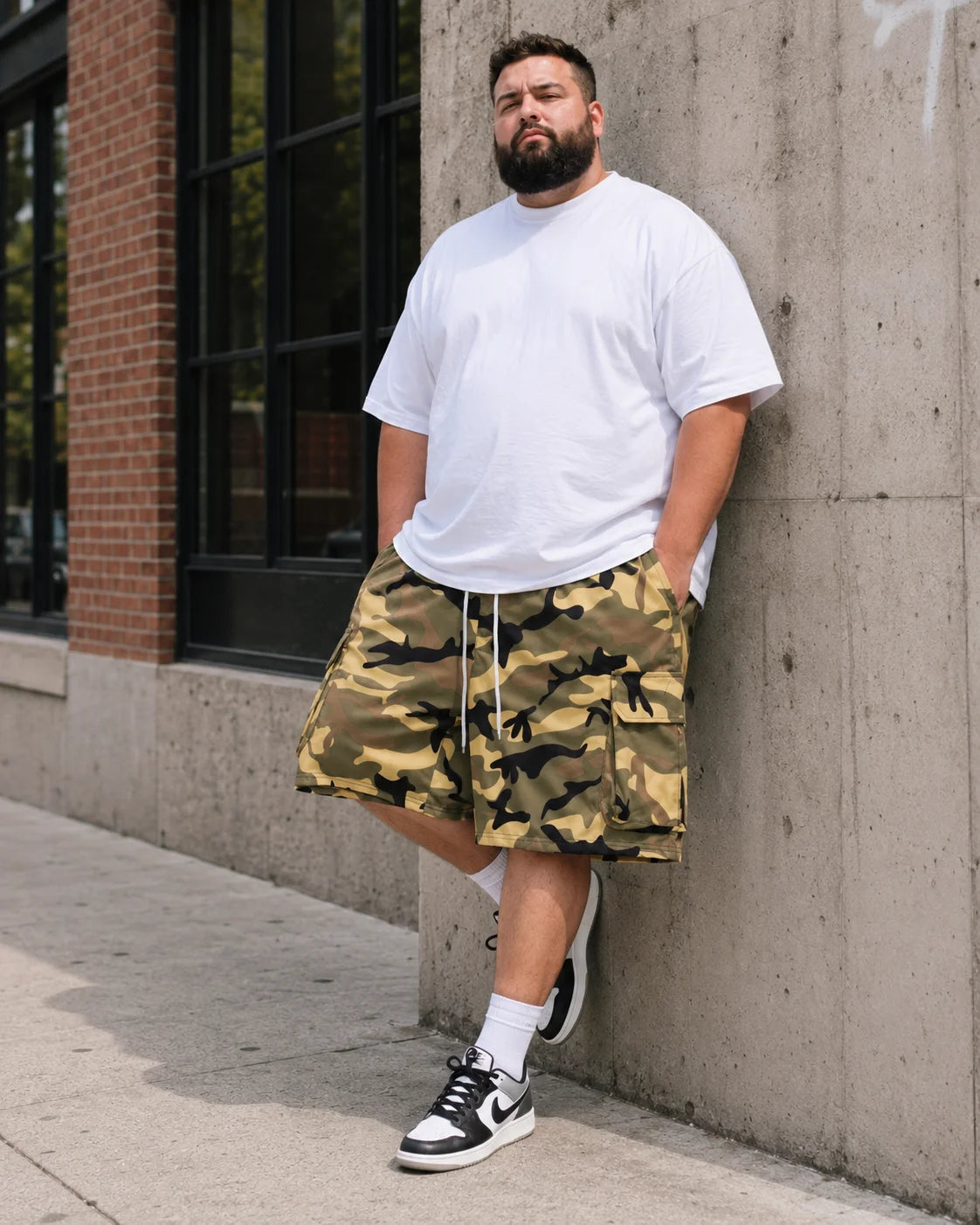 plus Size Men's Camouflage Work Shorts Loose Casual Summer Shorts for Beach Outdoor Wear Easter & Ramadan