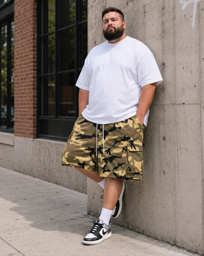 plus Size Men's Camouflage Work Shorts Loose Casual Summer Shorts for Beach Outdoor Wear Easter & Ramadan
