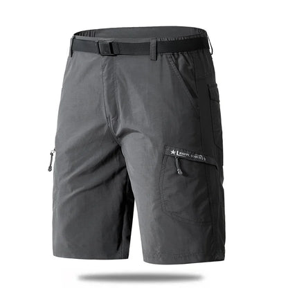 Men's Cargo Shorts Thin Loose Casual Workwear Man Summer Ice Silk Quick Dry Sporty Mid-Length Straight Leg Cotton Short Pants
