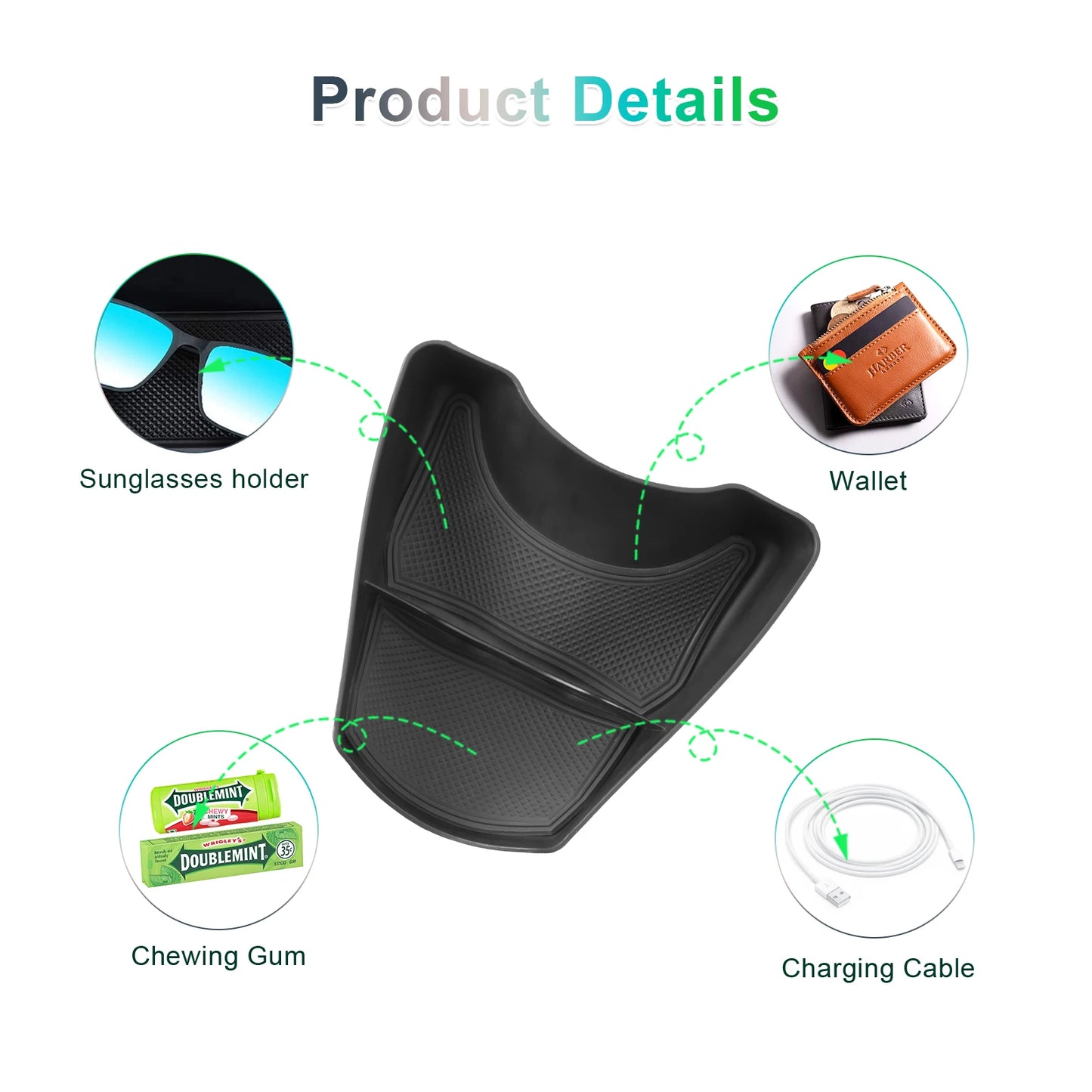 RUIYA for Renault Twingo 3 2014-2024 Car Center Console Storage Box Container Storage Auto Renault Twingo 3 2024 Accessories