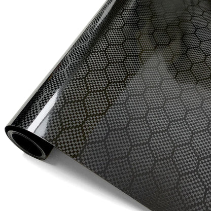 Carbon Fiber Sticker High Gloss Honeycomb Vinyl Wrap Film Waterproof Adhesive Auto Body Decoration Decal Tunning Car Accessories