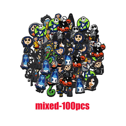 1-100pcs Halloween Ghost Mom PVC Shoes Charm Alligator Charm Accessories Fit Bracelet Wristband Kids Girl Boys love party gifts